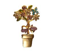 Exquisito broche floral con delicado revestimiento esmaltado decorativo con lazo decorativo para su jardín único