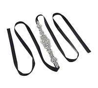Exquisito Cinturón de Boda con Diamantes de Imitación, Cinta Suave, Accesorio de Ropa Elegante para Novia | Ocasión Formal | Aleación de Poliéster | Longitud de Cuentas de 35 cm.