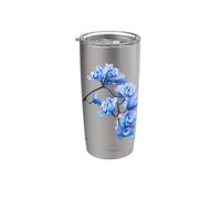 Exquisito elegante azul Cymbidium orquídea Cascada Formas Mania Vaso térmico de acero inoxidable de doble pared