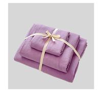 Exquisito Funda Nórdica De Color Liso, Juego Algodón Lavado Suave Y Ligero, Adecuado for Todas Las Estaciones, con Cierre Cremallera Lazos En Esquinas Ropa de cama(Taro Purple,200*230cm-4pcs)