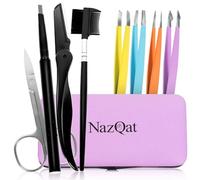 Exquisito kit de cejas, 8 en 1, kit de pinzas para cejas, 4 piezas, kit de modelado de cejas, kit multiusos de aseo de cejas, maquinilla de afeitar, cepillo y peine de cejas, lápiz, tijeras de cejas