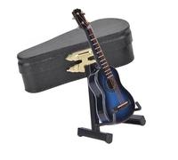 Exquisito Modelo De Guitarra De Madera, Guitarra Decorativa Con Caja, Mini Instrumento De 8cm, Adornos De Escritorio En Miniatura musical instrumento Miniatura (Color : Blue)