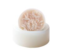 Exquisito molde de jabón de flores y animales, hecho a mano, de silicona, para hacer fondant, moldes redondos de silicona para hacer pan de Navidad