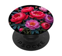 Exquisito ramo de peonía rosa y rojo con formas Mania PopSockets PopGrip Adhesivo
