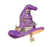 Exquisito sombrero mágico retro broche de solapa broche de pecho con detalles de diamantes de imitación decorativos para mujeres y hombres joyería de