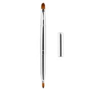 Exquisitos aplicadores profesionales de pincel de labios, cepillos retráctiles, herramienta de pincel de maquillaje brillante para mujeres y niñas (plata brillante)