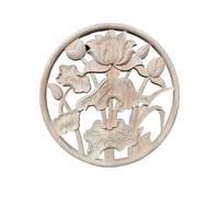 Exquisitos apliques de madera tallados for muebles, calcomanía decorativa con incrustaciones de dragón, figuritas de goma, decoración Floral for el hogar(P-15cmX15cm)