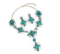 Exquisitos conjuntos de joyas de cristal, hermosas piedras preciosas de cristal, juego de collar y aretes para estilos modernos y únicos, accesorios elegantes para mujer, talla única, como se describe