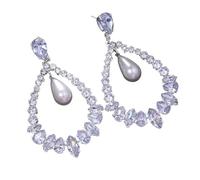 Exquisitos pendientes de circonita con forma de gota de agua, elegantes accesorios de oreja de circonita para novia y evento de noche