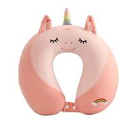 EXQULEG Cojín de viaje de algodón PP con dibujos animados en U, cojín cervical, cojín de viaje, ideal para viajes, oficina y casa (unicornio)