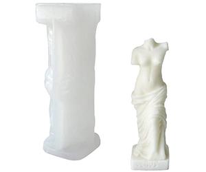 EXQULEG Molde de silicona para velas, columna romana, diosa griega antigua, molde de silicona 3D, molde de fundición de velas para fundición, para la fabricación de aromaterapia, velas, yeso (2#)