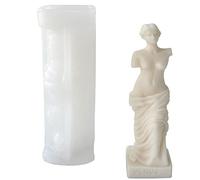 EXQULEG Molde de silicona para velas, diseño de columna romana, diosa griega, 3D, molde de silicona para fundir, para la fabricación de aromaterapia, velas, yeso (1#)