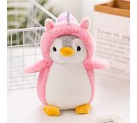 EXQULEG Peluche pingüino juguete de peluche pingüino cojín de peluche de dibujos animados pingüino cojín regalo niños peluches pequeños (rosa 2)