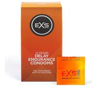 EXS | Delay Condoms | Natural Latex & Silicone Lubricated | Vegan | 12 Pack