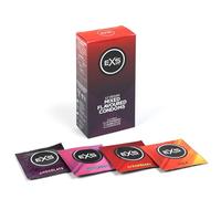 EXS | Mixed Flavoured Condoms | Natural Latex & Silicone Lubricated | Vegan | 12 Pack