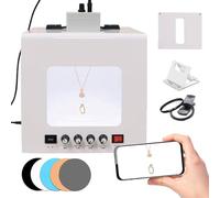 EXSHUING Caja De Luz para Estudio Fotográfico, Caja De Luz para Joyería con Plataforma Giratoria De 360°: Iluminación Suave Sin Sombras, Permite Tomar Fotografías Suspendidas O En Plano(TB30)