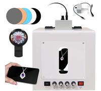 EXSHUING Caja De Luz para Fotografía De Joyería con Plataforma Giratoria, Tienda De Fotografía Led Regulable: Rotación Eléctrica De 360°, Velocidad Y Temperatura Color Ajustables 3000 A 5500 K(TB30)