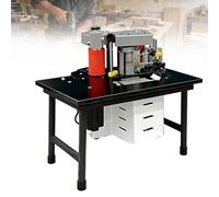 EXSHUING Chapeadora De Cantos Para Cantos Rectos Y Curvos, Encoladora De Cantos Con Encolado Termofusible De Doble Cara, Compatible Con Grosores De Canto De 0,3-3 Mm Alturas De 7-60 Mm(Black)