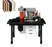 EXSHUING Chapeadora De Cantos Para Cantos Rectos Y Curvos, Máquina Encoladora De Cantos De 1200 W Con Sist-ema De Termofusible De Doble Cara, Admite Espesores De Canto De 0,3-3 Mm(Black)