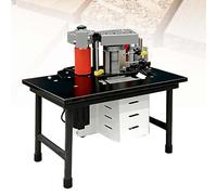 EXSHUING Chapeadora De Cantos Portátil, Encoladora De Cantos, 1200 W, Modo Dual, Portátil Y De Sobremesa, Con Encolado De Doble Cara Para Cantos Rectos Y Curvos, Calentamiento En 5-10 Min(Black)