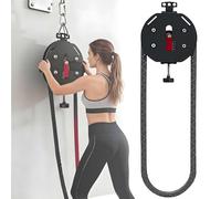 EXSHUING Máquina De Entrenamiento Con Cuerda Infinita, Sist-ema Portátil De Poleas, Equipo De Gimnasio En Casa Para Entrenamiento De Fuerza, Cuerda Infinita, Resistencia Ajustable: 3-30 Kg(Black+Red)