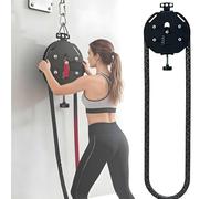 EXSHUING Máquina De Entrenamiento Con Cuerda Infinita, Sist-ema Portátil De Poleas, Equipo De Gimnasio En Casa Para Entrenamiento De Fuerza, Cuerda Infinita, Resistencia Ajustable: 3-30 Kg(Black)