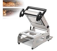 EXSHUING Máquina Selladora De Bandejas Manual Profesional, Cuerpo De Acero Inoxidable De Calidad Comercial, Con Control De Temperatura, Puede Operar Con Una Sola Mano, Ancho De Película De 260*180 Mm