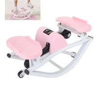 EXSHUING Mini Stepper Lateral, Stepper Compacto con Balanceo Lateral para Ejercicios Portátiles En Casa, Siste-ma Hidráulico Silencioso Y Monitor LCD Inteligente, Peso Máximo 120 Kg (264 LB)(Pink)