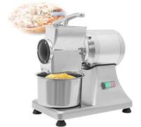 EXSHUING Ralladora De Queso Automática, 900 W, Eléctrica, Resistente, Con Cubo De Acero Inoxidable, 60 Kg/132 Lb/H, Trituradora Comercial Para Queso En Bloque, Mantequilla, Pan Y Frutos Secos