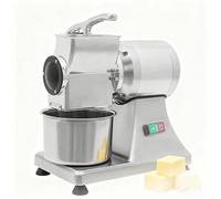 EXSHUING Ralladora De Queso Automática, 900 W, Eléctrica, Resistente, Con Cubo De Acero Inoxidable, 60 Kg/132 Lb/H, Trituradora Automática Para Queso En Bloque, Frutos Secos, Ajo Y Especias