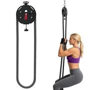 EXSHUING Siste-ma De Poleas Portátil Con Cuerda Infinita Y Resistencia Ajustable Para Ejercicios De Agarre, Brazos, Espalda Y Coordinación Corporal. Sin Límite De Peso(Black+Red)