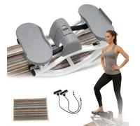 EXSHUING Stepper De Balanceo Lateral con Pantalla Digital Y Sis-Tema Hidráulico Silencioso (Menos De 45 Db). Incluye Tapete Y Cuerda para Entrenamiento Completo. Soporta 120 Kg(Gray)