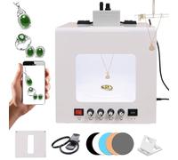 EXSHUING Tienda De Luz Led Regulable para Joyería, Caja De Luz con Plataforma Giratoria De 360°: Iluminación Sin Sombras, CRI ≥ 92%, Velocidad Y Temperatura De Color Ajustables De 3000-5500(TB30)