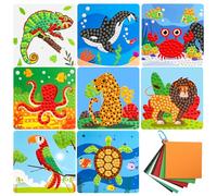 Exsink 8 Piezas Pegatinas de Mosaicos Manualidad, DIY Mosaico Pegatinas Creativo, Kit de Manualidades para Niños, Kit de Mosaico Adhesivo, Kit de Manualidades para NiñOs de 3 AñOs
