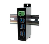 Exsys EX-1504HMS - Adaptador USB, Concentrador de metal (4 puertos USB 3.2 Gen1, con protección contra sobretensiones EDS de 15 KV)