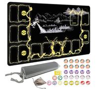Extalas Lidera batallas intensas con nuestra alfombra antideslizante MTG - Ideal para enfrentamientos de magia: The Gathering, incluye un elegante tubo de almacenamiento y un juego extra de 7 dados