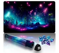 Extalas MTG Playmat TCG Playmat - Incluye tubo de almacenamiento y 7 dados de experiencia de primera calidad y bloqueo de bordes, impermeable y antideslizante. (alfombra de juego sin zonas, 1 bonita