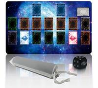 Extalas Yu-Gi-Oh Playmat para un solo jugador, con dados de edición limitada y tubo de almacenamiento de tamaño 24 x 14 pulgadas