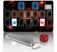 Extalas Yu-Gi-Oh Playmat para un solo jugador, con dados de edición limitada y tubo de almacenamiento de tamaño 24 x 14 pulgadas