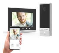 Extel - Videoportero con Cable Conectado Connect 2 Ultra Plano, fácil de Instalar Conectado Smartphone o Desde su Monitor de 7 Pulgadas, visión Nocturna WiFi