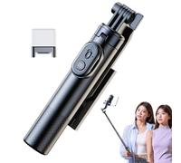 Extendable ABS Alloy Aluminum Tripod Stand, 360 Rotating Cell Phone Mount with Selfie Light, Adjustable Height for Video Recording Photography Live Streaming, Portable Phone Holder for Stable Shot