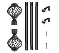 Extendable Curtains Poles | Adjustable 30-90 Inch Decorative Drapery Pole With Finials | T Extendable Poleselescoping Curtains Rod | For Bedroom Living Room Bathroom Dorm Hotel Apartment