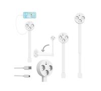 Extendable Rotating Outlet, White Plastic Power Socket Expander, Extendable Outlet for Hard to Reach Places, USB-C, USB-A,2 AC Outlets,(1 Pc)