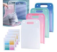 Extended Waterproof Folder, 13 Pocket Expanding File Folder Organizer with Labels, 9.14 x 14.17 Inches Folder Organizer, Large Capacity Portable A4 Document Organizer for School, Office (E-4 Pcs)