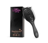 EXTENDIO® Cepillo Desenredante Profesional - Ligero, Curvado y Ergonómico - Para Cabello Largo, Rizado o Fino - Sin Tirones, Ideal para Uso Diario - 4 colores L (Negro)