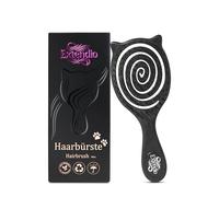 EXTENDIO® Cepillo Mini Desenredante Profesional - Ligero, Curvado y Ergonómico - Para Cabello Largo, Rizado o Fino - Sin Tirones, Ideal para Uso Diario - 4 Colores (Negro)