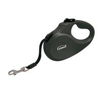 Extensi - Correa para perro enrollador - Correa retráctil para perro negro hasta 15 kg - Longitud 5 m, talla S, mango ergonómico y seguro