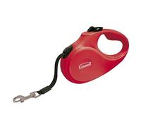 Extensi - Correa para perro enrollador - Correa retráctil para perro rojo hasta 15 kg - Longitud 5 m, talla S, mango ergonómico y seguro