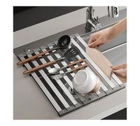 Extensible Enrollable de Acero Inoxidable 304 de 17.1/20.7 Pulgadas, Plegable, Antideslizante y Resistente al Calor(W 46cm/18.1in,L 52.5cm/20.7in)