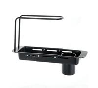 extensible para fregadero de cocina, escurridor de platos ajustable de acero inoxidable, soporte de esponja integrado y organizador de utensilios, extensión de encimera resistente para